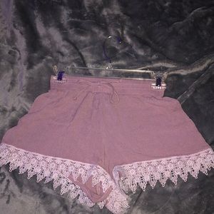 purple beach booty shorts